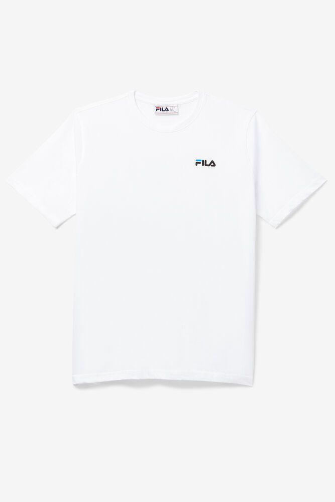 Fila Shoe Tower White T-Shirt Mens - NZ 59360-AWER